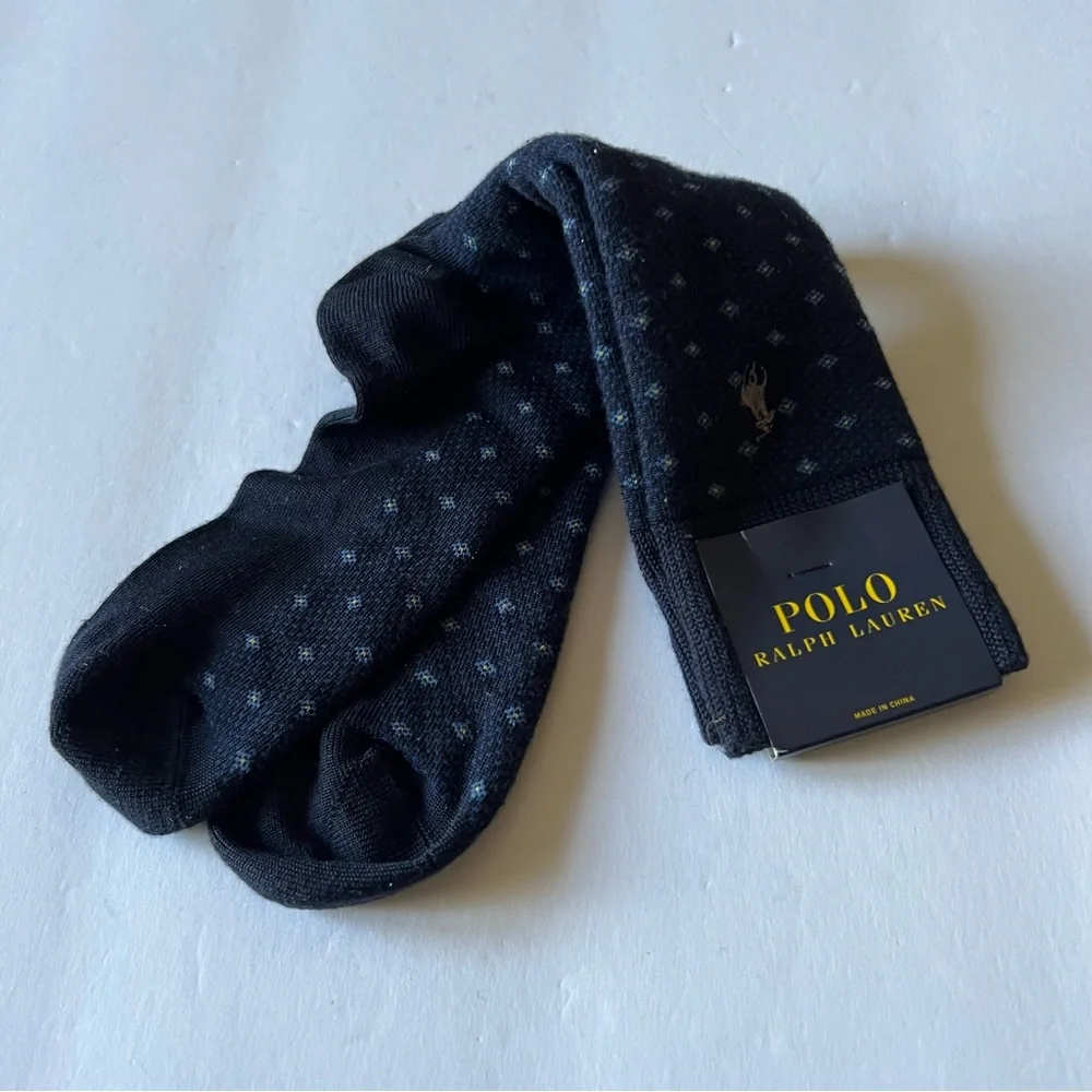 POLO RALPH LAUREN MENS COMFORT FIT SUPER SOFT ANTIMICROBIAL SOCKS BLUE OS NWT